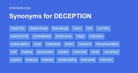 deceit synonym|word for deception.